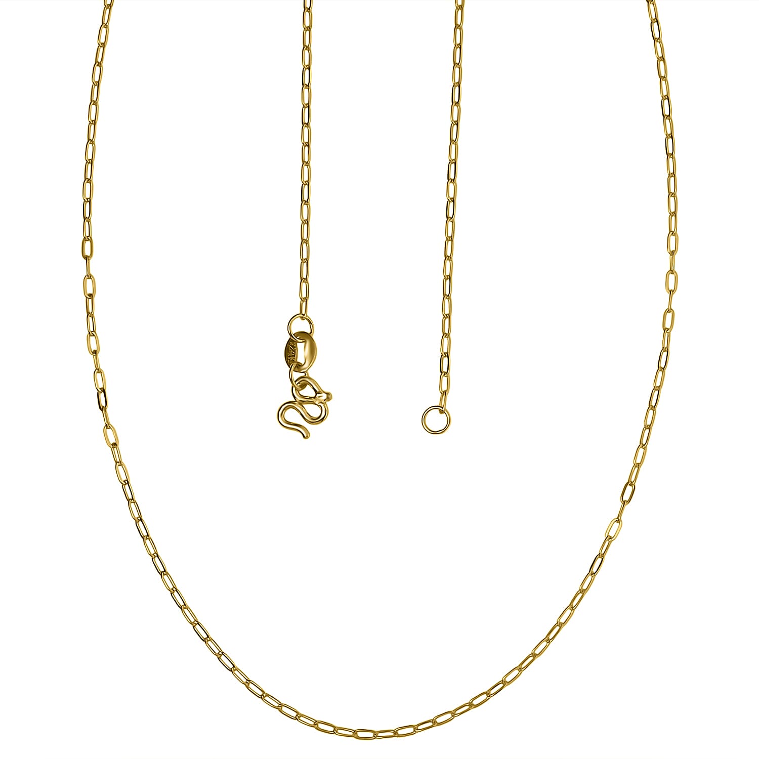 24K Yellow Gold Cable Link Chain Necklace 20 Inches