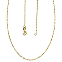 24K Yellow Gold Cable Link Chain Necklace 20 Inches