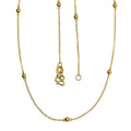 24K Yellow Gold Cable Link Station Chain Necklace 18 Inches 2.50 Grams - Sticky add to cart bar