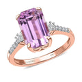 Luxoro 10K Rose Gold AAA Patroke Kunzite and Diamond Ring 5.50 ctw - Sticky add to cart bar
