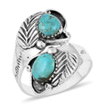 Santa Fe Style Kingman Turquoise Ring in Sterling Silver 4.00 ctw - Sticky add to cart bar