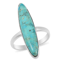 Santa Fe Style Kingman Turquoise Ring in Sterling Silver (Size 10.0) 5.00 ctw
