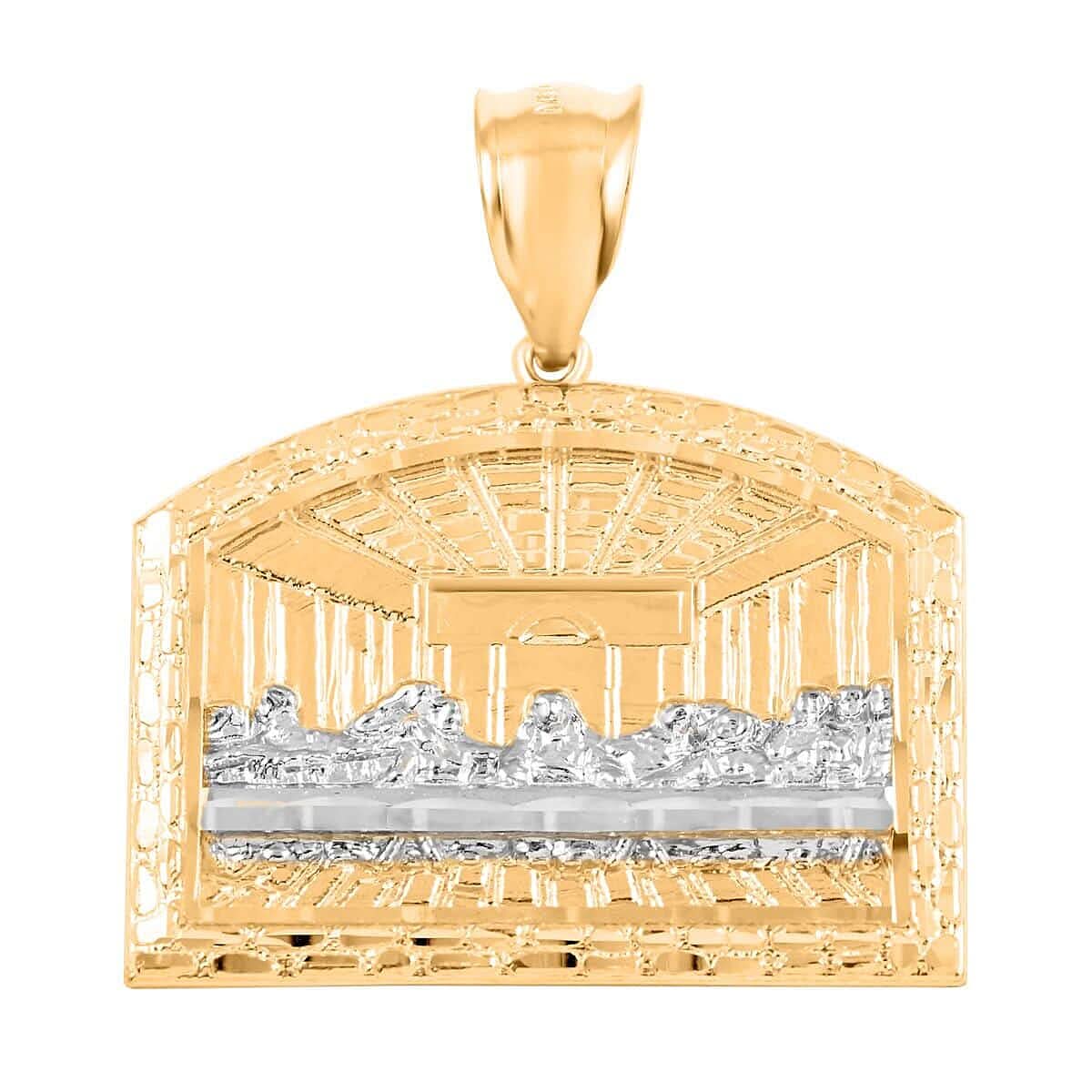 10K Yellow and White Gold 26x31.4mm The Last Supper Pendant 5.7 Grams