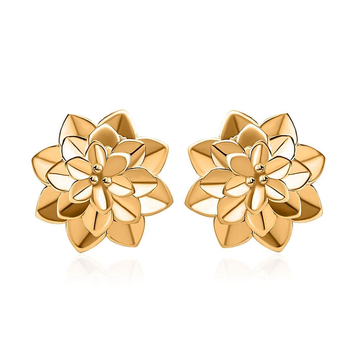 22K Yellow Gold Floral Earrings 4.25 Grams