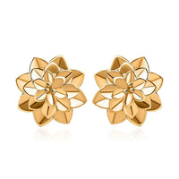 22K Yellow Gold Floral Earrings 4.25 Grams