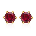 22K Yellow Gold AAAA Ouro Fino Rubellite Stud Earrings 1.90 ctw - Sticky add to cart bar