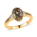 AAA Turkizite, Yellow Diamond (IR) and White Diamond (0.20 cts) Ring in Vermeil YG Over Sterling Silver (Size 10.0) 1.00 ctw - Sticky add to cart bar