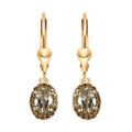 AAA Turkizite and Yellow Diamond Lever Back Earrings in Vermeil Yellow Gold Over Sterling Silver 1.30 ctw - Sticky add to cart bar