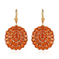 Mexican Fire Opal Floral Earrings in Vermeil Yellow Gold Over Sterling Silver 7.25 ctw - Sticky add to cart bar