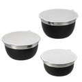 Set of 3 Black Stainless Steel German Bowl with Inside lid (7"x4", 6.3"x3.1", 5.5x2.6") - Sticky add to cart bar