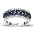 White and Blue Diamond Ring in Platinum Over Sterling Silver (Size 10.0) 0.50 ctw - Sticky add to cart bar