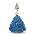 Luxoro 14K Yellow Gold AAA Boulder Opal Doublet and Diamond Pendant 10.00 ctw - Sticky add to cart bar