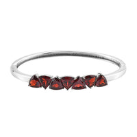 Mozambique Garnet Bangle Bracelet in Stainless Steel (6.50 In) 10.35 ctw