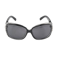SolarX Women's Fashion Linked Sunglasses with Rhinestones -White