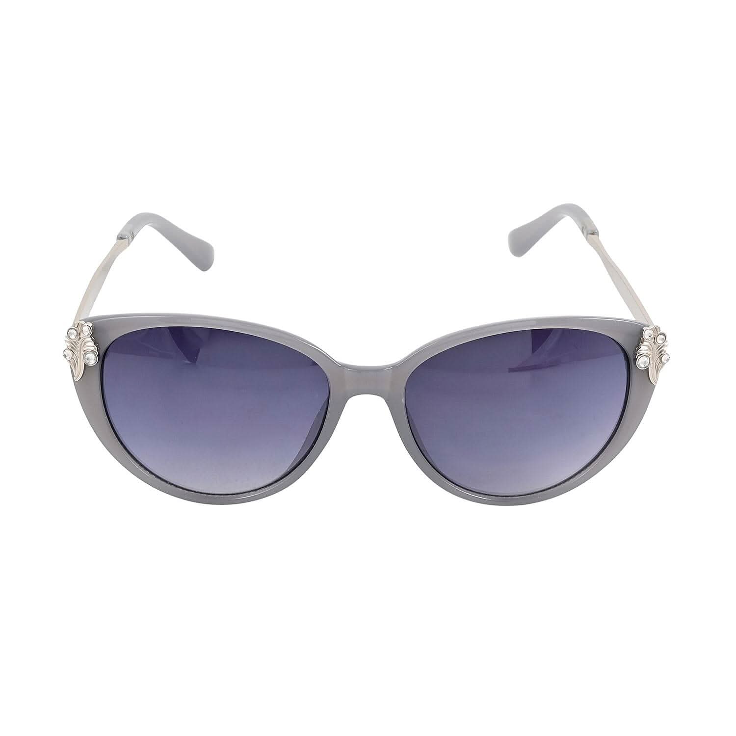SolarX Women's Leaf Rhinestone Sunglasses - Gray