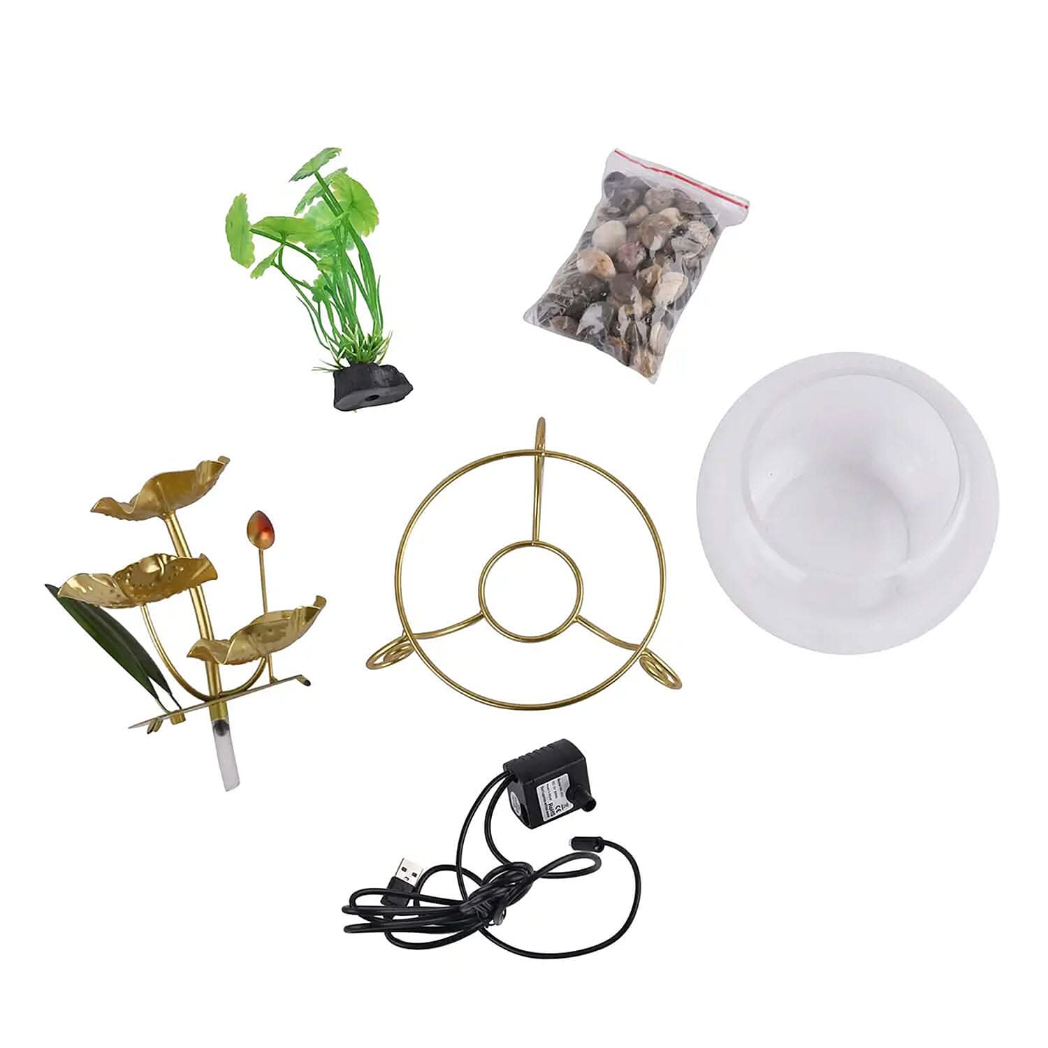 Lotus Bud and Leaves USB Water Fountain (6.45"x20")
