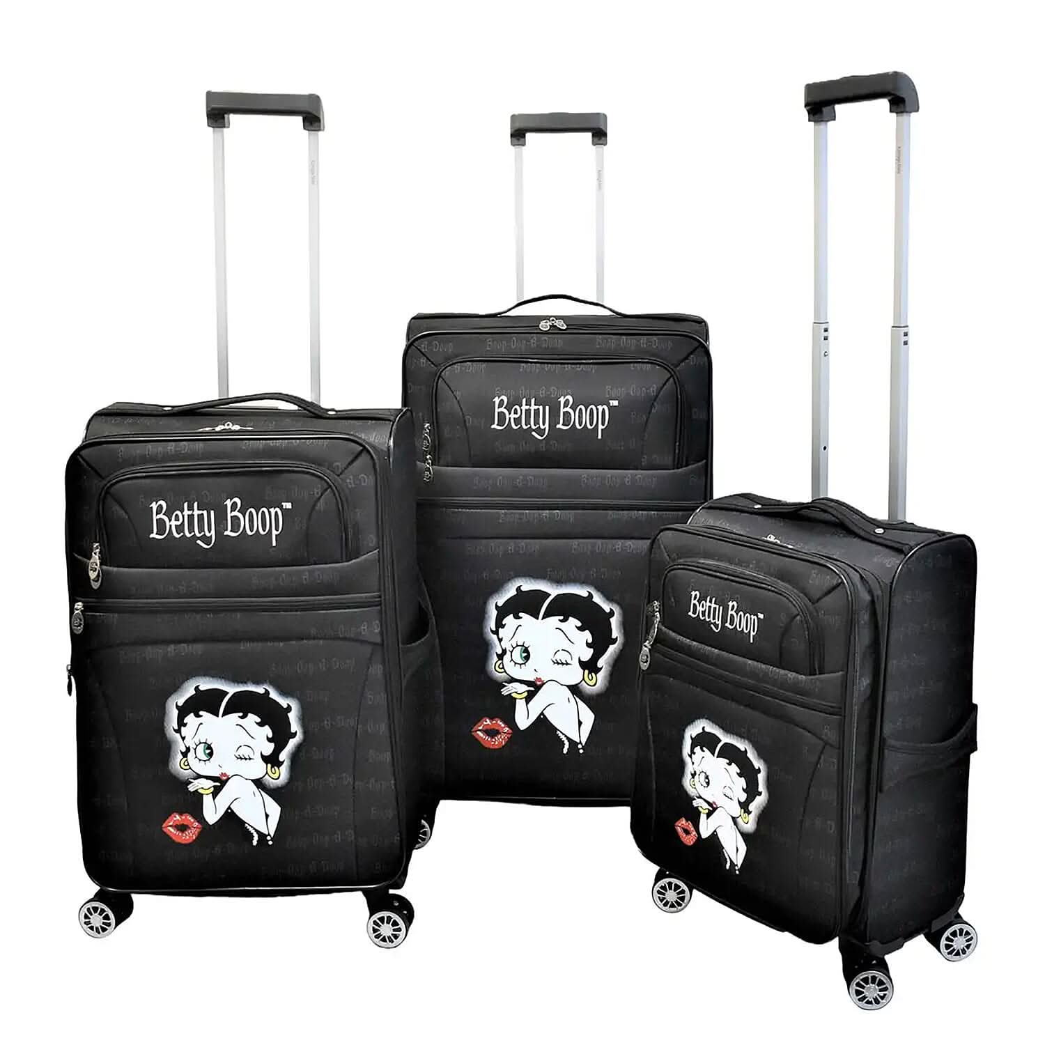 Betty Boop 3 Piece Black Luggage Set (30", 28", 24")