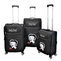 Betty Boop 3 Piece Black Luggage Set (30", 28", 24")