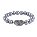 Terahertz 132.00 ctw Beaded with Pixiu Stretch Bracelet in 14K Yellow Gold Over Sterling Silver (6.5-7In) - Sticky add to cart bar