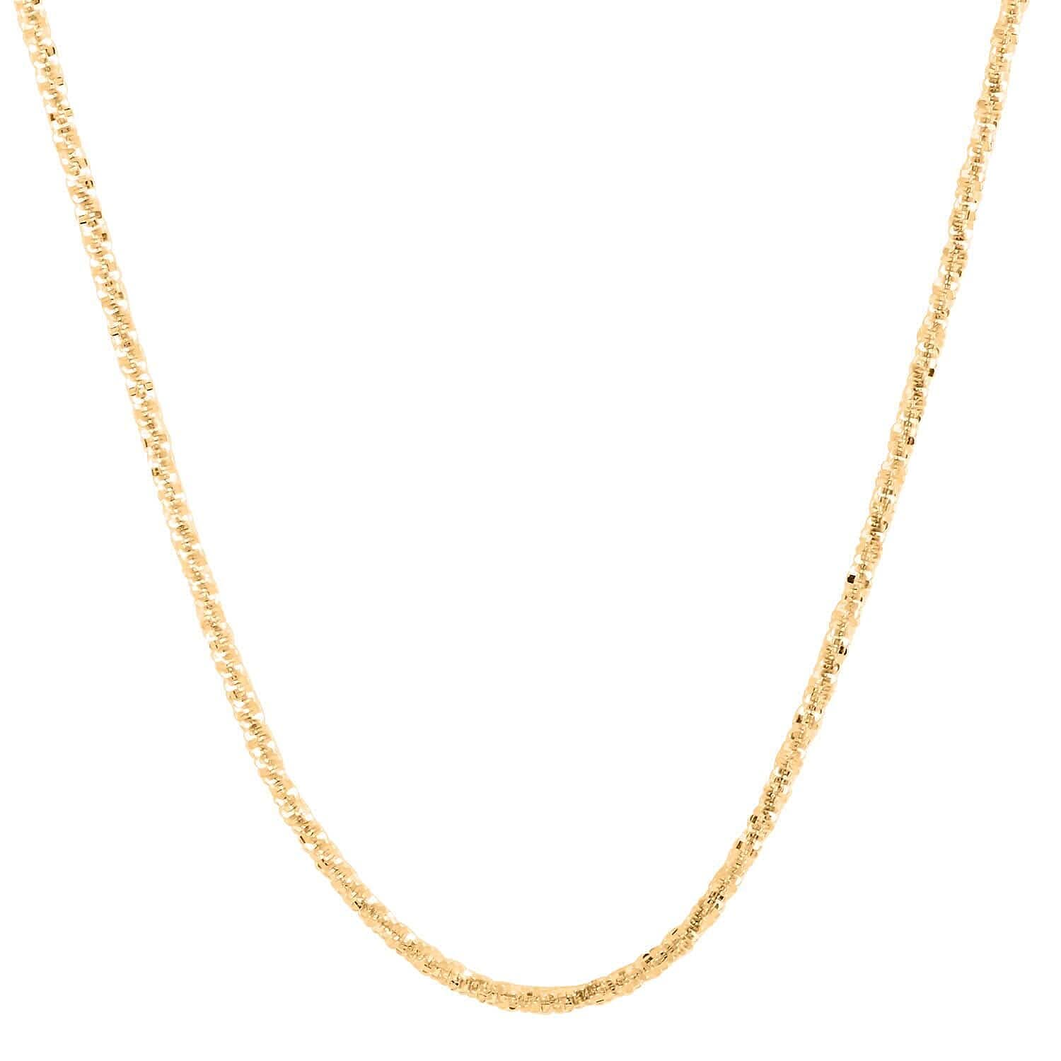 14K Yellow Gold 1.50mm Sparkle Chain Necklace 16 Inches 2.75 Grams