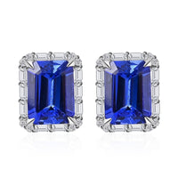 Ankur Treasure Chest Modani 950 Platinum AAAA Tanzanite and Diamond Stud Earrings 3.50 ctw
