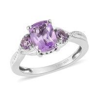 Rose De France Amethyst Ring in Platinum Over Sterling Silver 1.50 ctw