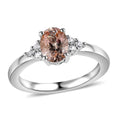 AAA Marropino Morganite and White Zircon Ring in Platinum Over Sterling Silver (Size 6.0) 1.10 ctw - Sticky add to cart bar