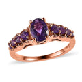 African Amethyst  Ring in Vermeil Rose Gold Sterling Silver (Size 6.0) 1.10 ctw - Sticky add to cart bar