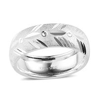 Sterling Silver Diamond-cut Band Ring (Size 10.0) (3.35 g)