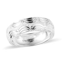 Sterling Silver Diamond-cut Band Ring (Size 10.0) (3.50 g)