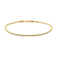 10K Yellow Gold 4mm Rope Chain Bracelet (8.00 In) 3 Grams