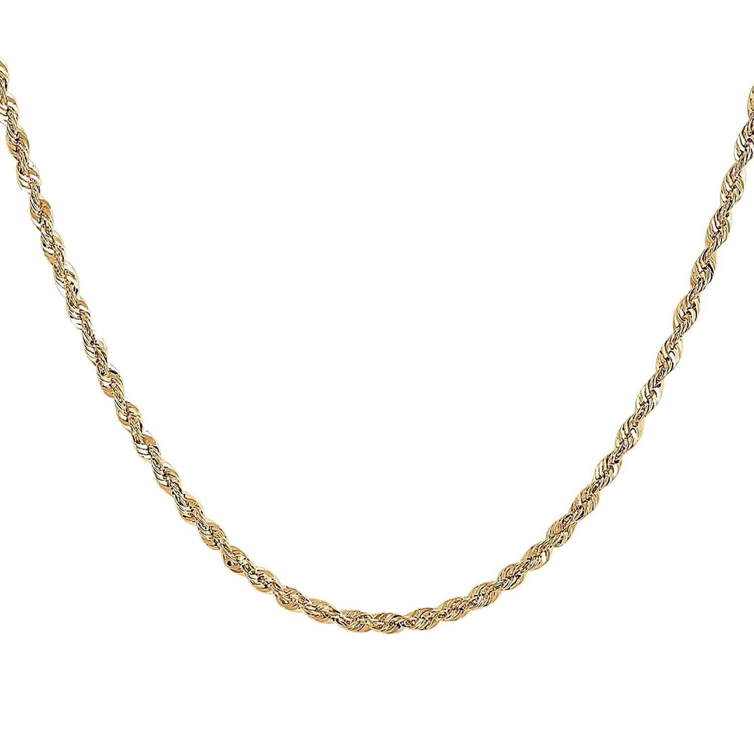 10K Yellow Gold 1.5mm Rope Necklace 18 Inches 1.3 Grams