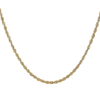 10K Yellow Gold 1.5mm Rope Necklace 18 Inches 1.3 Grams
