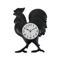 Black Rooster Shaped Wall Clock (14"x10.75") (1xAA Battery Not Included)