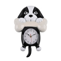 Black Dog Shaped Wall Clock with Moving Tail (14.17"x9.37"x2.51") (1xAA Battery Not Included)