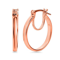 14K Rose Gold Over Sterling Silver Hoop Earrings 3.35 Grams