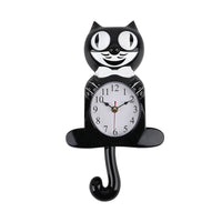 Black Cat Shaped Wall Clock with Moving Tail (14.96"x7.95"x2.24") (1xAA Battery Not Included)