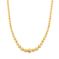24K Yellow Gold Electroform 5mm Beaded Chain Necklace 20-21 Inches 35.65 Grams