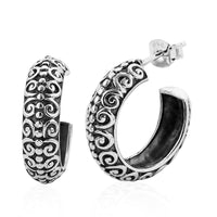 Bali Legacy Sterling Silver Hoop Earrings 5.50 Grams