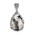 Artisan Crafted White Buffalo Pendant in Sterling Silver 14.65 ctw - Sticky add to cart bar