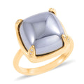 Terahertz and Simulated Diamond Ring in ION Plated YG Stainless Steel (Size 10.0) 15.00 ctw - Sticky add to cart bar