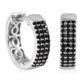 Thai Black Spinel Hoop Earrings in Platinum Over Sterling Silver 0.75 ctw - Sticky add to cart bar