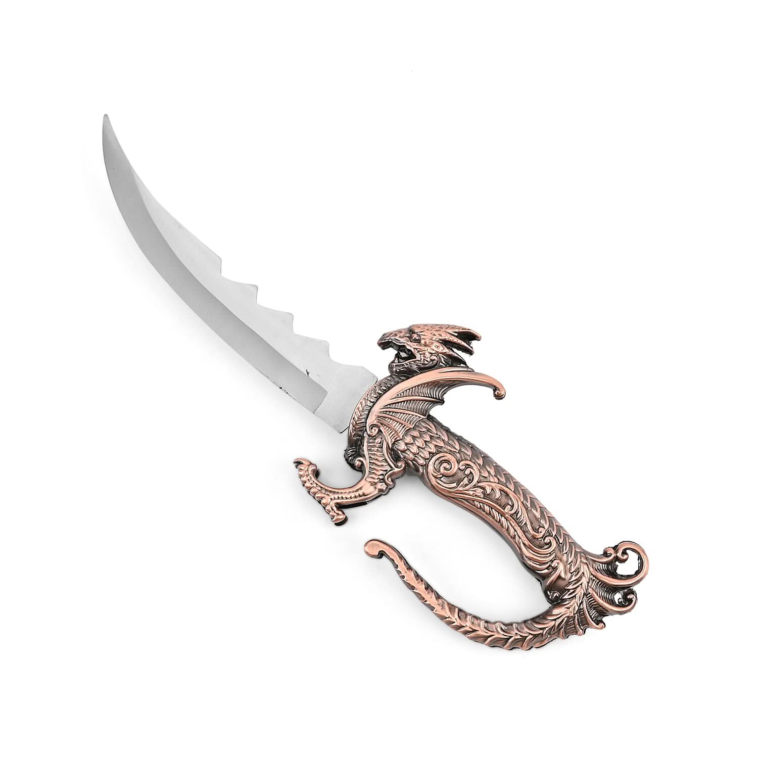 Copper Color Outdoor Hunting Knife Stainless Steel Blade 7.75" and Dragon Handle