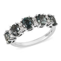 Premium Natural Australian Sapphire and Moissanite Ring in Platinum Over Sterling Silver 2.40 ctw - Sticky add to cart bar
