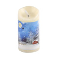 Christmas Theme Pattern Fiber Optic LED Candle Light (2.95"x2.95"x5.90") (3 AAA Battery Not Included) - Sticky add to cart bar