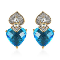 GP Amore Collection Caribbean Quartz (Triplet) and Multi Gemstone Earrings in Vermeil Yellow Gold Over Sterling Silver 11.35 ctw