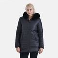 Tamsy Black Reversible Hoodie coat - One Side Cozy Faux Fur and One Side Puffer - M - Sticky add to cart bar