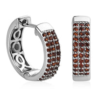 Mozambique Garnet Hoop Earrings in Platinum Over Sterling Silver 0.75 ctw