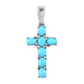 Sleeping Beauty Turquoise Cross Pendant in Stainless Steel 1.15 ctw - Sticky add to cart bar