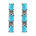 Sleeping Beauty Turquoise Dangle Earrings in Stainless Steel 1.00 ctw - Sticky add to cart bar